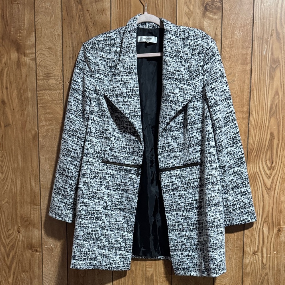 Jones Studio Black and White Tweed Jacket